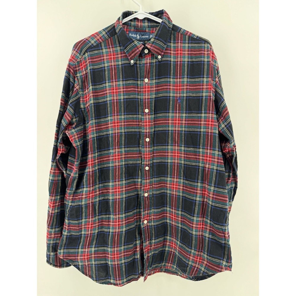 Ralph Lauren Plaid Shirt Mens L Multicolor Long Sleeve Button Down Classic Fit